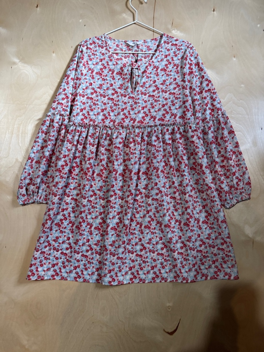 Jack BB Dakota Women's Gallette Cottage Core Floral Rose Puff Sleeve Dress Large